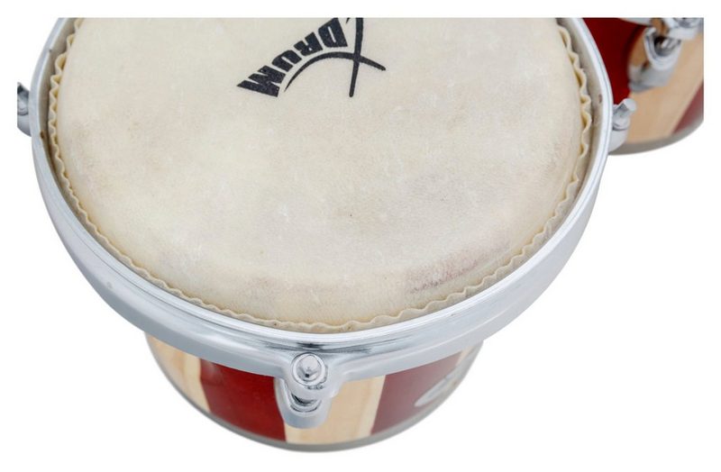 XDrum Bongo »Bongos Retro - 2 Trommeln mit 15 cm (6) und 18cm (7) Durchmesser - Bongotrommeln mit stimmbaren Naturfellen und Stimmschlüssel« Naturfelle