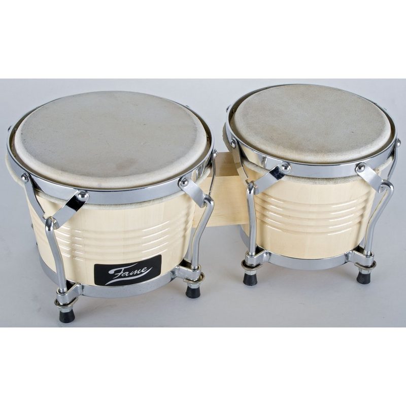 FAME Bongo Bongo Beginner Set 6+7 Natural Chrom Hardware