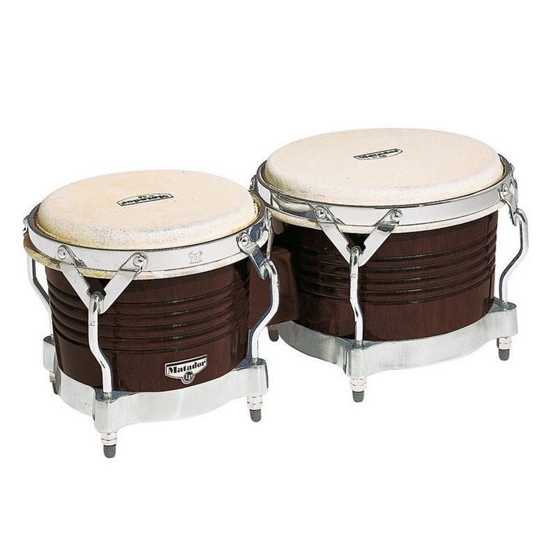 Latin Percussion Bongo Matador Bongos M201 7 1/4+ 8 5/8 Dark Brown