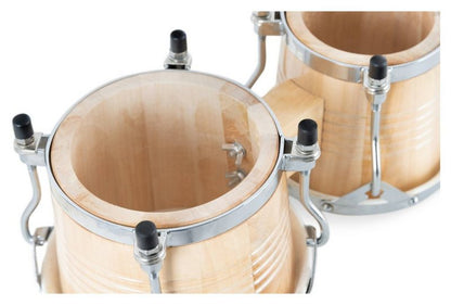 XDrum Bongo »Bongos Pro - 2 Trommeln mit 65 (17 cm) und 75 (20 cm) Durchmesser - Bongotrommeln mit stimmbaren Naturfellen und Stimmschlüssel - Holztrommeln«